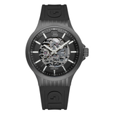 GLOCK GW-14-1-24 Gunmetal Skeleton Automatic Watch Black Strap